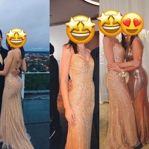 Gold prom dress worn once like new no alterations